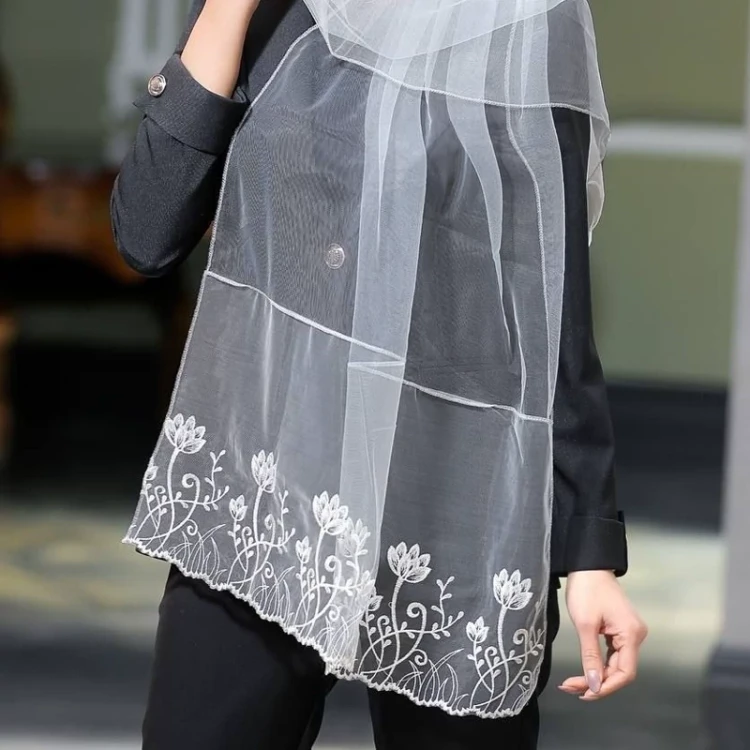 شال زنانه مجلسی دستک توری مناسب عید دست دوز ...