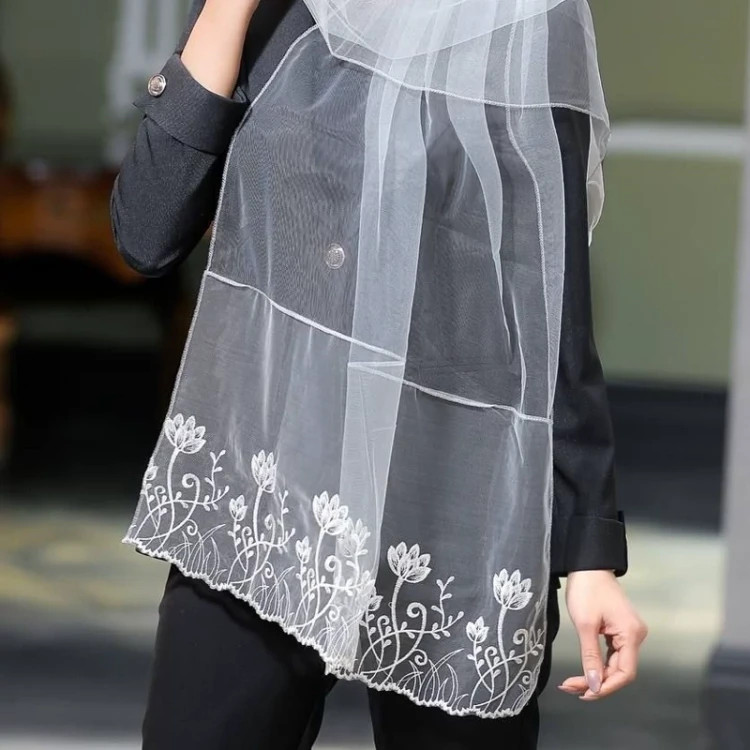 شال زنانه مجلسی دستک توری مناسب عید دست دوز ...