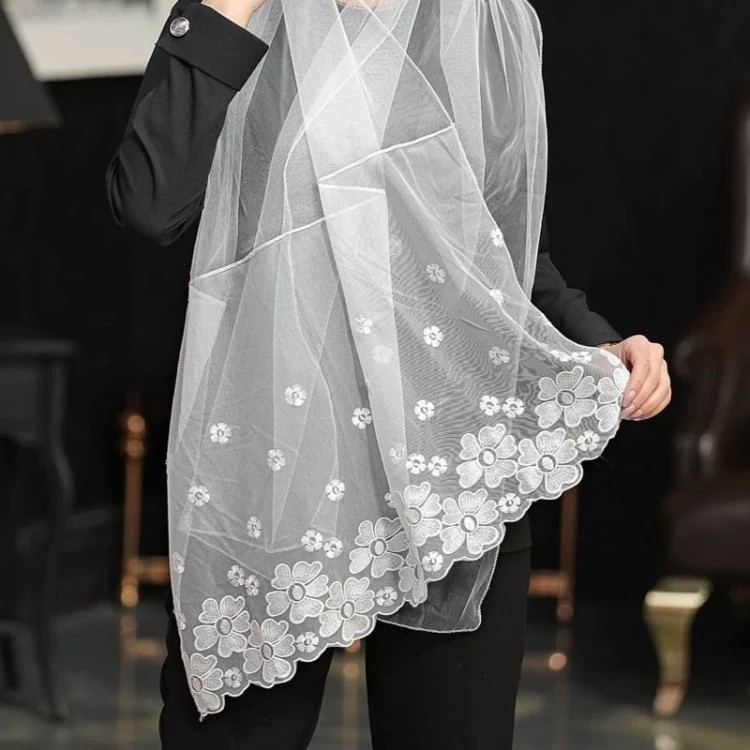 شال توری دستک کارشده وارداتی 4233