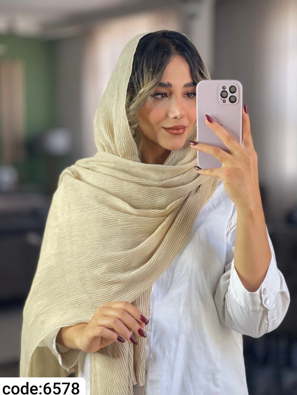 شال برشکا ساده منگوله دار