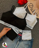 ست نیم تنه و شورت زنانه مدل 430043