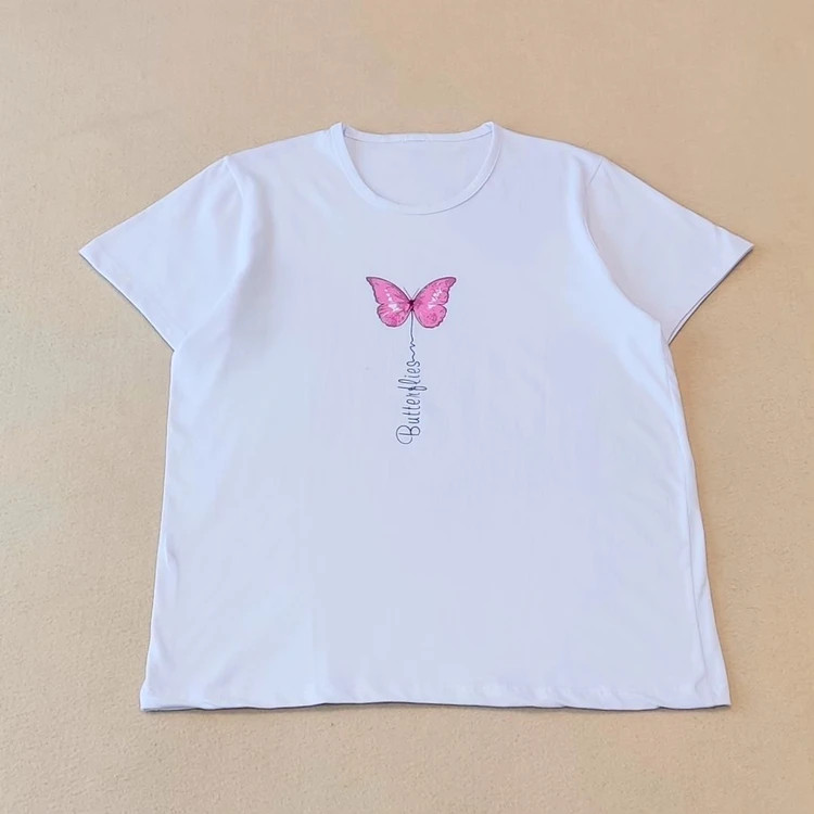 خرید و قیمت تیشرت زنانه نخ پنبه پروانه