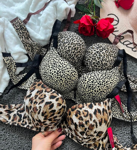 سوتین اسفنجی پلنگی جکدار