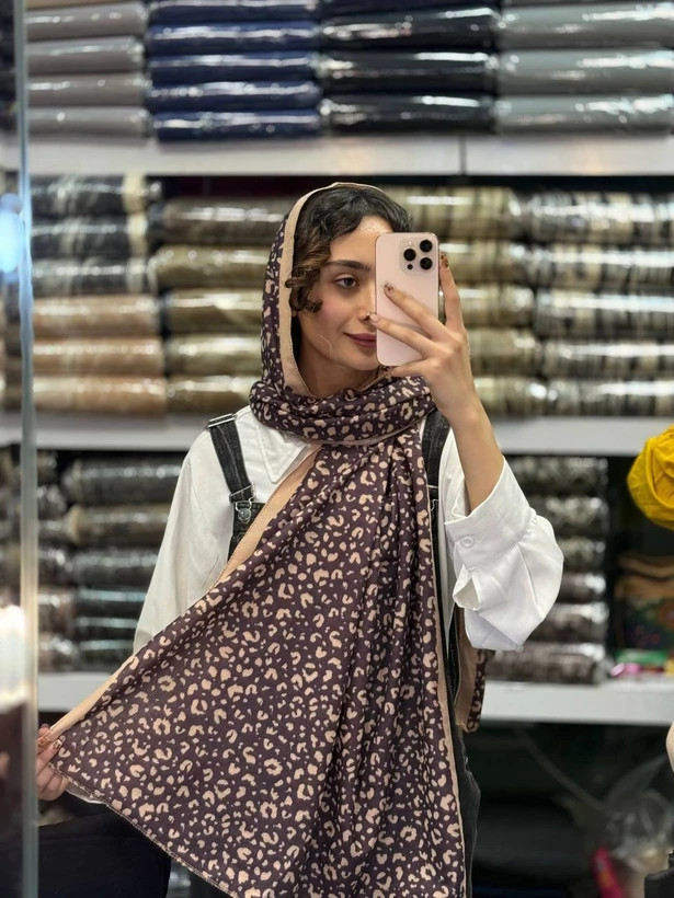 شال پاییزی موهر طرح دار