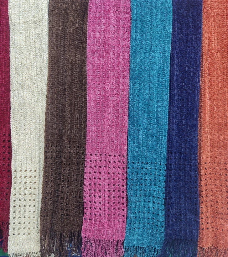 شال مخمل تک رنگ پاییزه