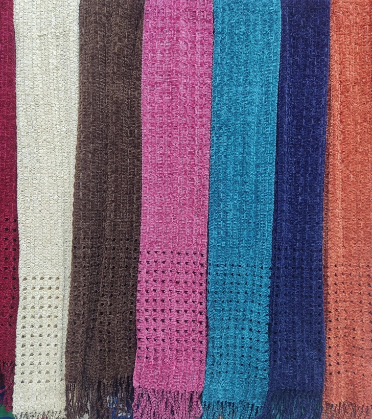 شال مخمل تک رنگ پاییزه