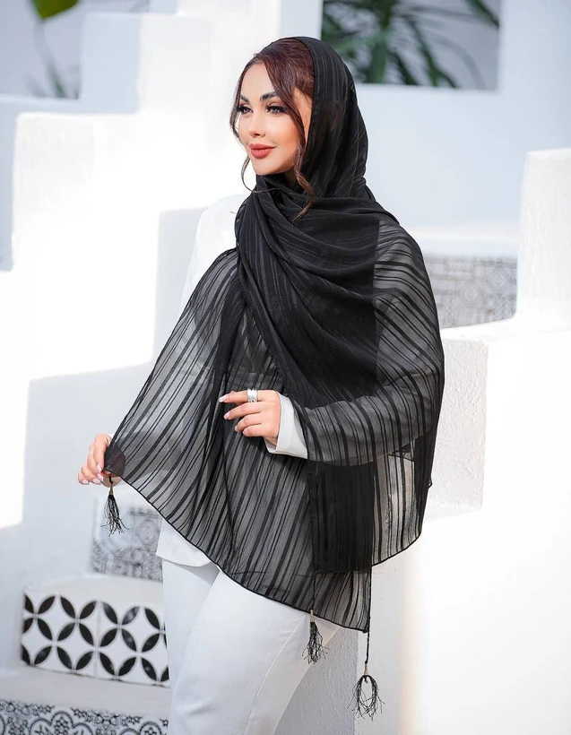 شال حریر شیشه ای