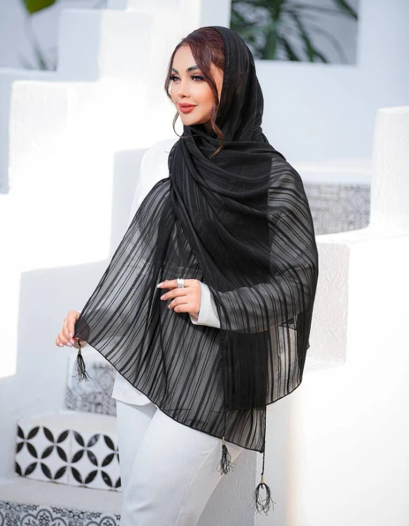 شال حریر شیشه ای