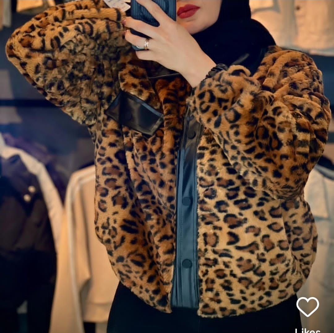 بامبر جکت خز پلنگی
