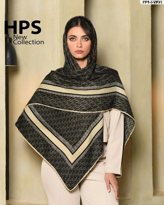 روسری کشمیر دور دستدوز پاییزه قواره 140 _ کد162N