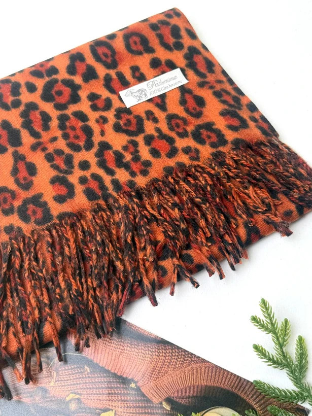 شال موهر پلنگی پشمی 4777