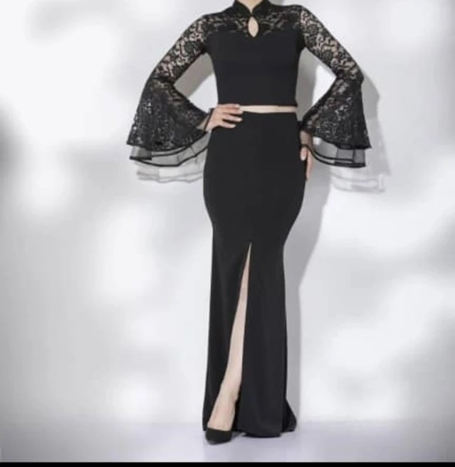 دامن ماهی بلند چاکدار