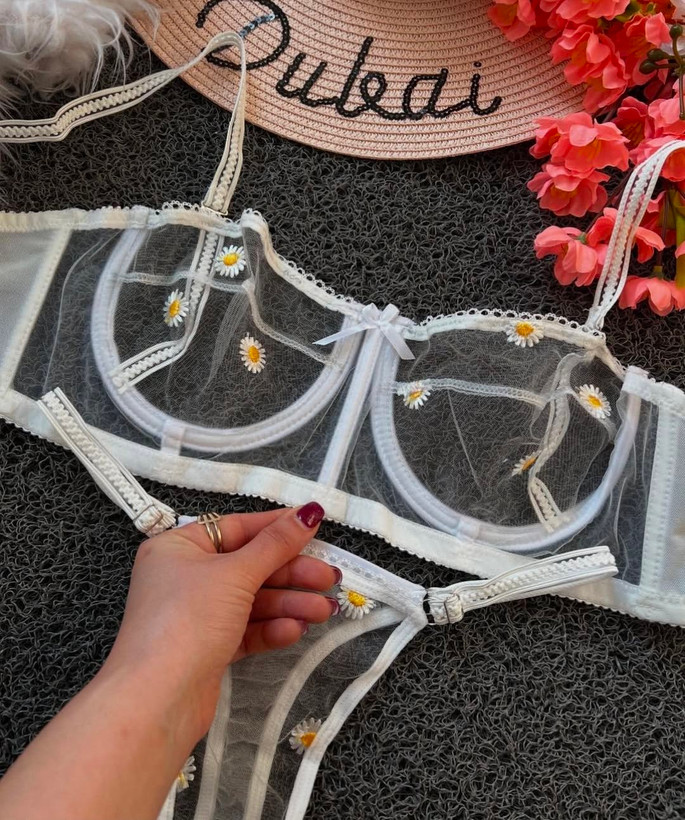 ست شورت و سوتین زنانه تور شیشه ای فانتزی طرح ...