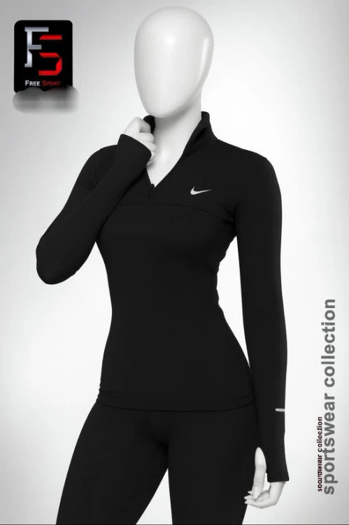 تیشرت ورزشی آستین بلند زنانه نایک nike مدل نیم ...