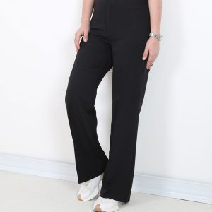 شلوار نیم بگ پارچه ای وارداتی zara (مشکی)