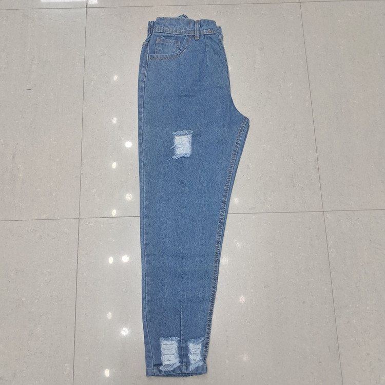 شلوار جین مام استایل سایز بزرگ زاپ دار (02010297)