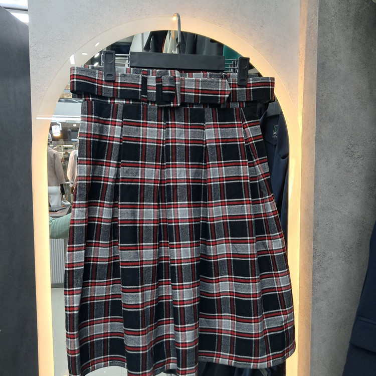 قیمت و خرید دامن دخترانه مدل چهارخانه کشمیر پاپیون دار