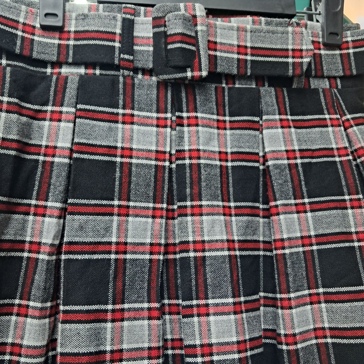 دامن زنانه پیلی دار طرح چهارخونه با جنس کشمیر درجه ...