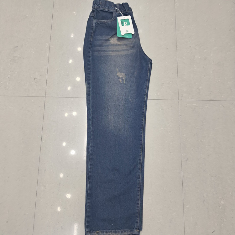 شلوار نیم بگ مردانه سرمه ای سنگ شور