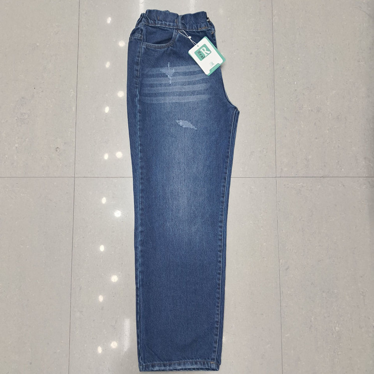 شلوار نیم بگ سرمه ای خام