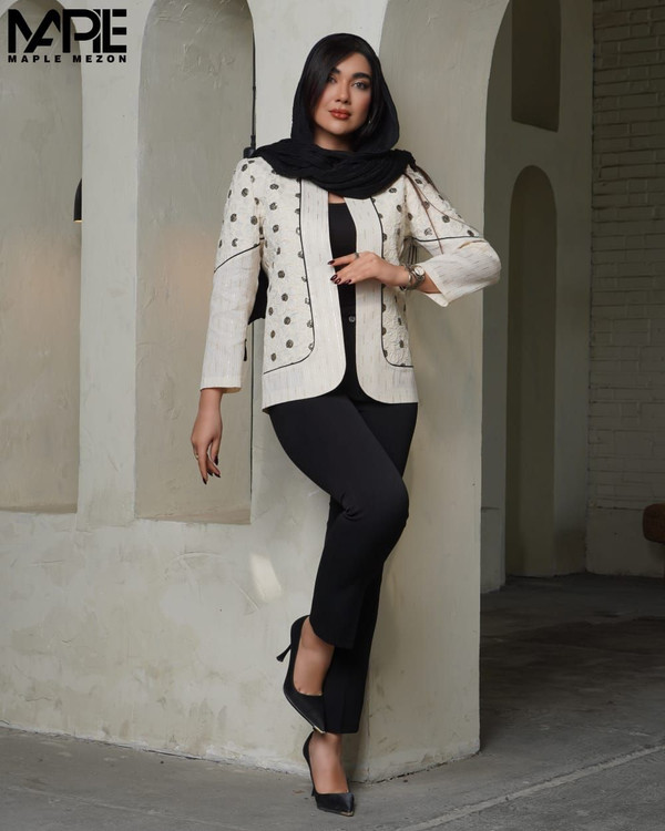 كت يقه گرد خورشيدي با تاپ فیروزه ای از فروشگاه لاوین