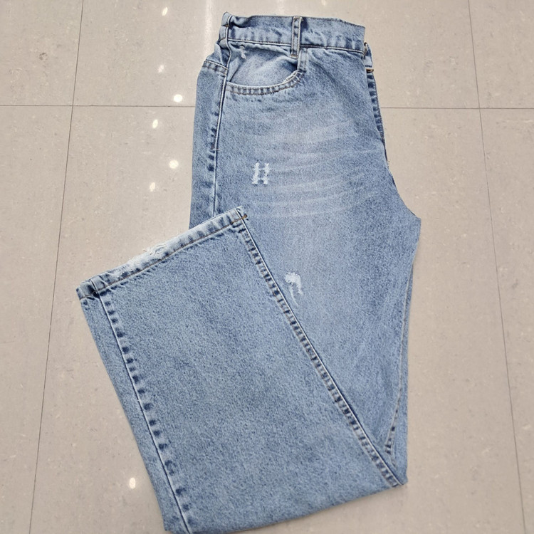 شلوار نیم بگ جین Zxc آبی سیر سایه 414