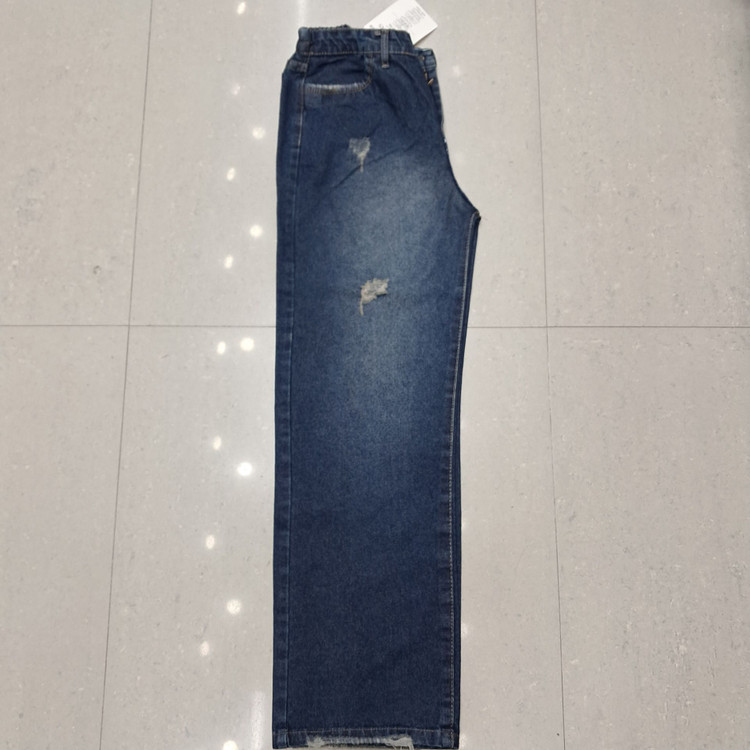 شلوار نیم بگ مردانه سرمه ای طرحدار