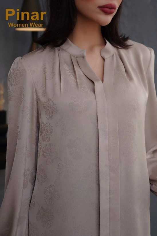 شومیز مجلسی زنانه جلو بسته طرح مربع پترن