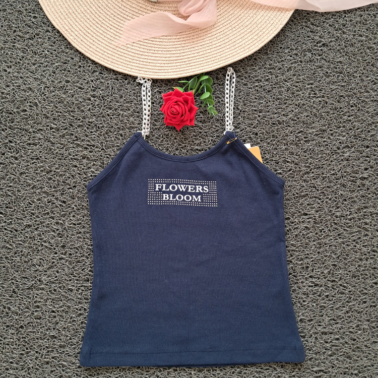 تاپ سورمه ای بند زنجیری