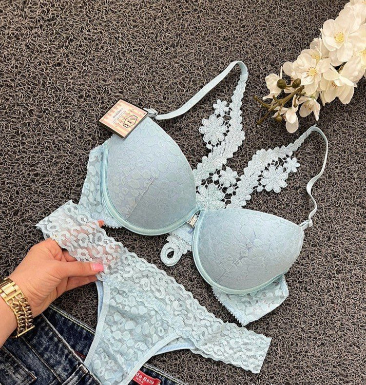 ست شورت و سوتین آبی اسمانی