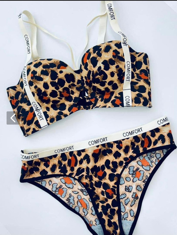 ست شورت و سوتین کامفورت پلنگی هارنس دار