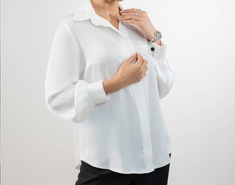 شومیز زنانه دکمه مخفی مارشال کریستالی
