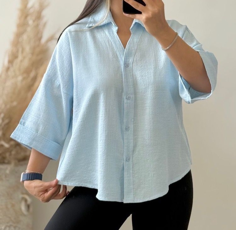 شومیز باکسی دخترانه یقه هفت