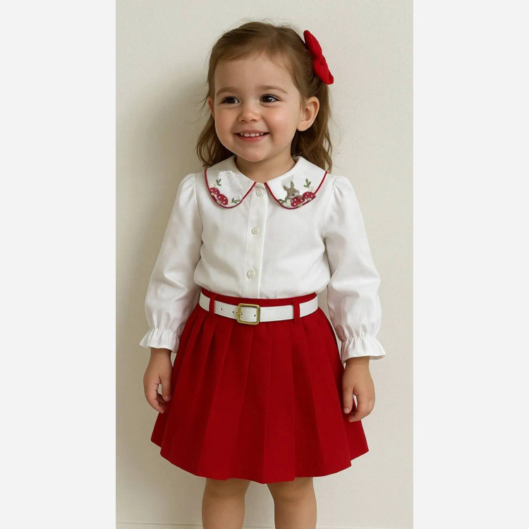 ست شومیز و دامن دخترانه طرح خرگوش