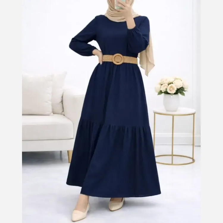 پیراهن ململ طرح آیدا یقه گره ای سایز 38 تا 48