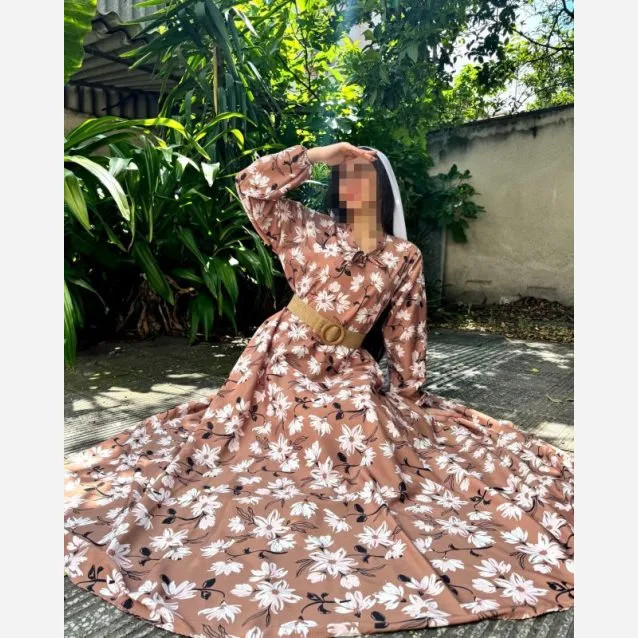 پیراهن بوگاتی تمام کلوش زنانه جنس کرپ فلور سایز 40 تا 48 قد 140