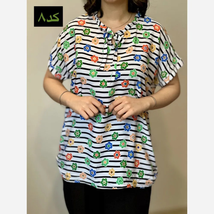 تیشرت نخی دلربا فری سایز زنانه خنک و لطیف