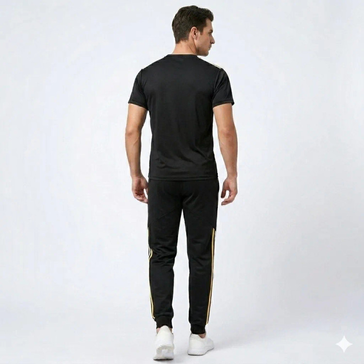 ست تیشرت و شلوار مردانه مدل SALOMON جنس پارچه زهره رنگ مشکی