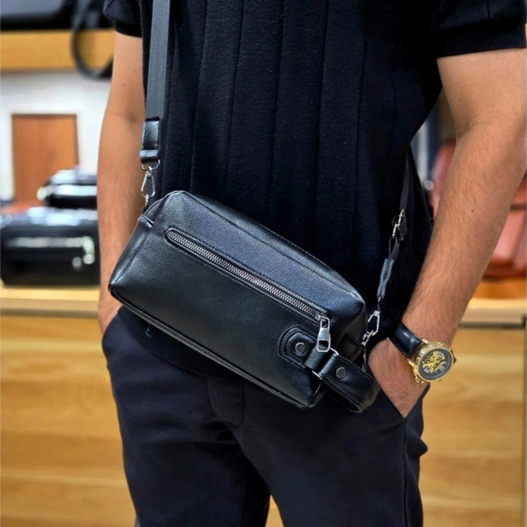 کیف دستی دوشی مردانه چرم وارداتی شوزبگ