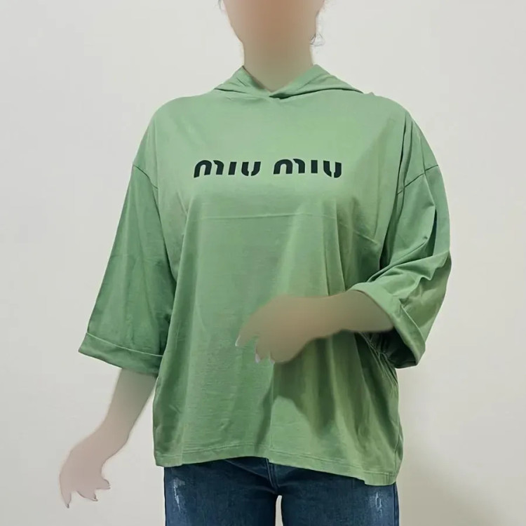 تیشرت باکسی کلاهدار چاپی نخ پنبه قواره لش مناسب سایز 36 تا 54 قد 70 سانت