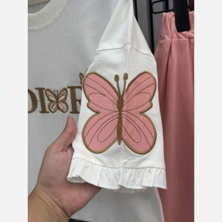 تیشرت و شلوار دخترانه مدل پروانه جنس پنبه نخ سایز 45 تا 65