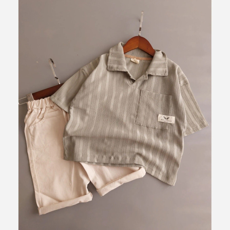 ست تیشرت و شلوارک پسرانه جنس مراکشی سایز 45 تا 60