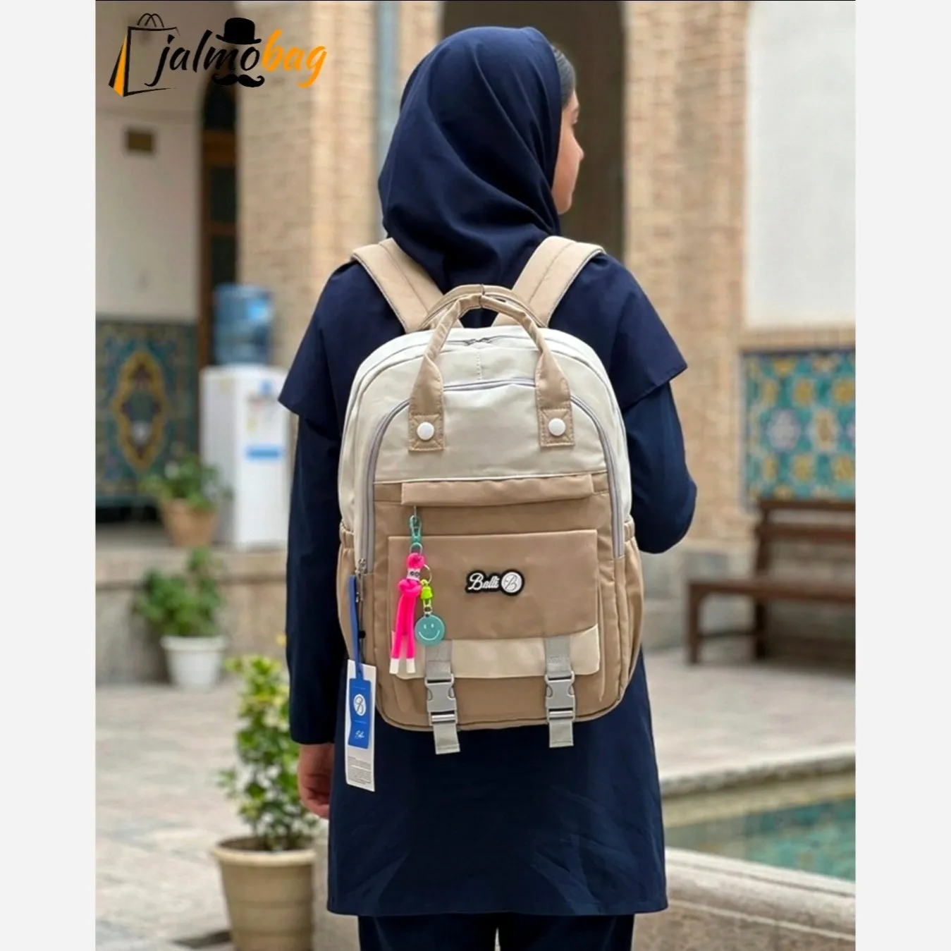 کوله پشتی مدرسه ضد آب رنگی مناسب دبستان و راهنمایی