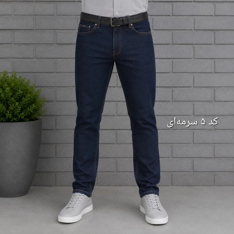 شلوار جین مردانه راسته پنبه فلامنت سایز 40 تا 58