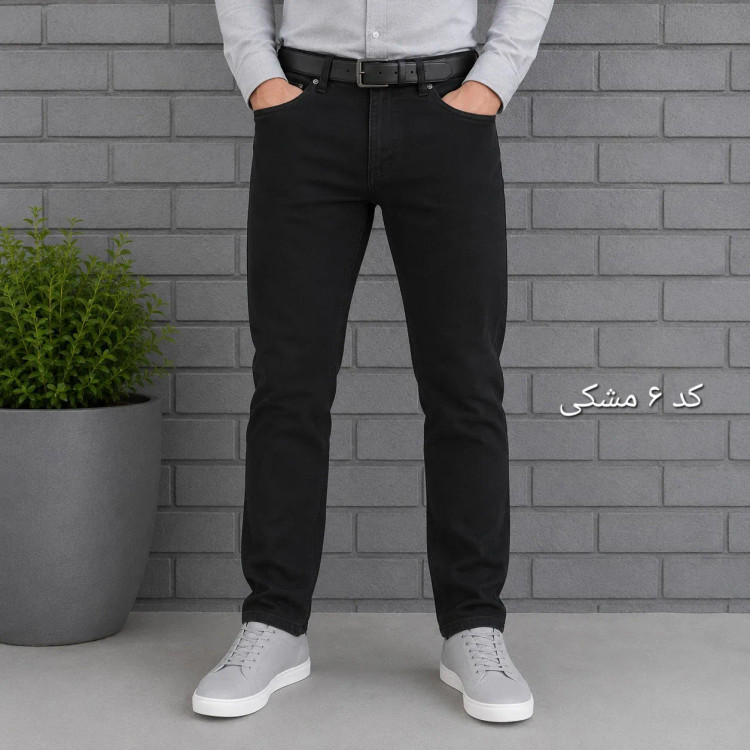 شلوار جین مردانه راسته پنبه فلامنت سایز 40 تا 58
