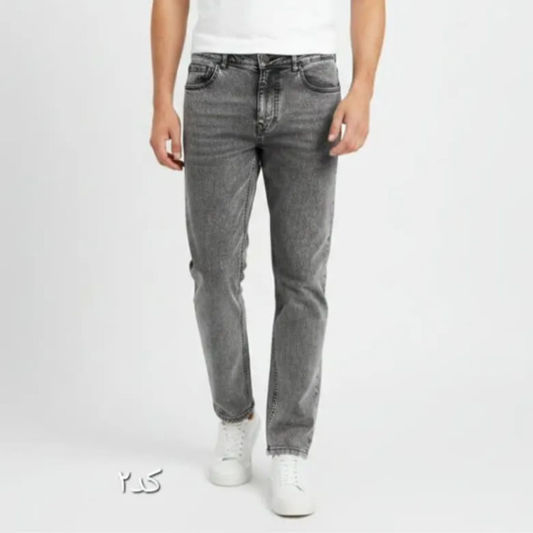 شلوار جین مردانه راسته رنگ برفی سایز 42 تا 52
