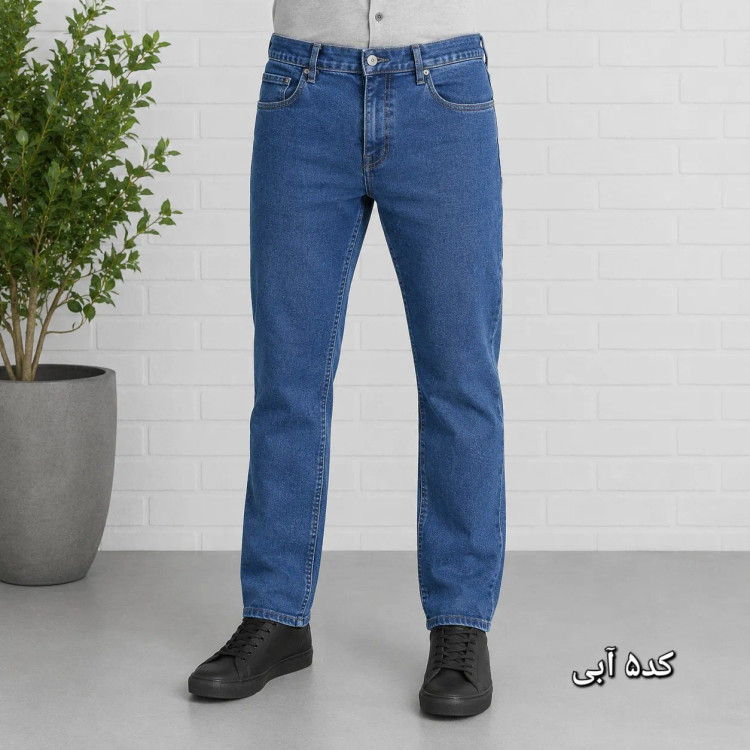 شلوار جین مردانه راسته پنبه کش سایز 40 تا 58 رنگی