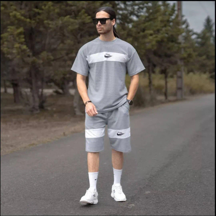 ست تیشرت شلوارک بیسکویتی کیفیت عالی دونایک