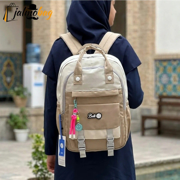 کوله پشتی مدرسه رنگی ضد آب مناسب دبستان و راهنمایی ارتفاع 40 سانتیمتر