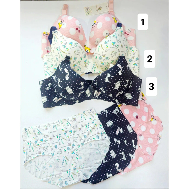 ست شورت و سوتین لیزری طرحدار سایز بزرگ اسفنجی جکدار کاپ B